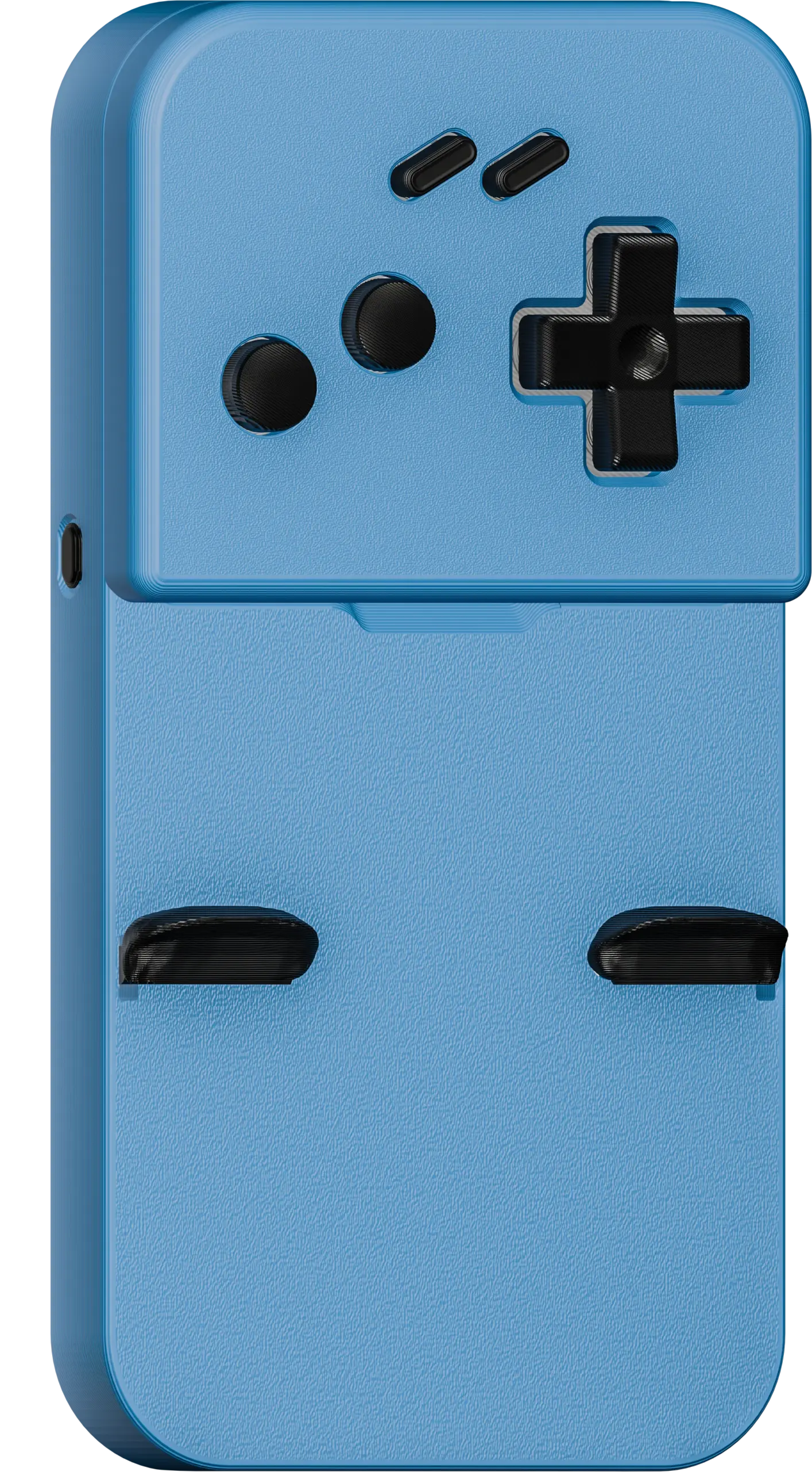 Blue PlayCase with the faceplate stored on the back