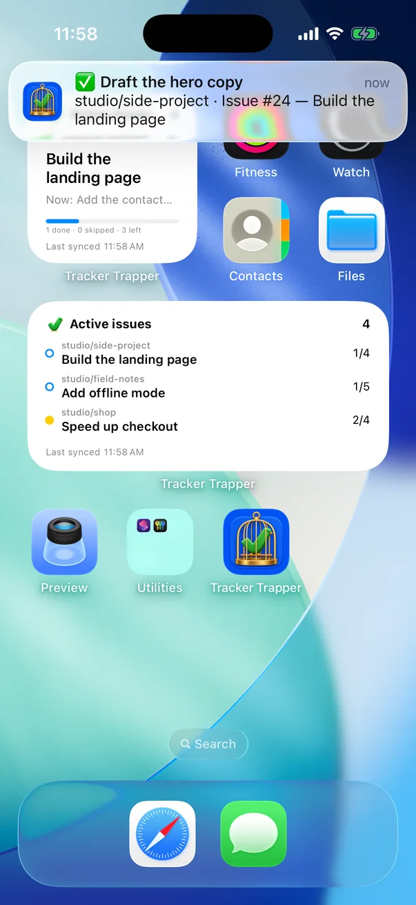 A notification when a plan finishes or an agent needs input