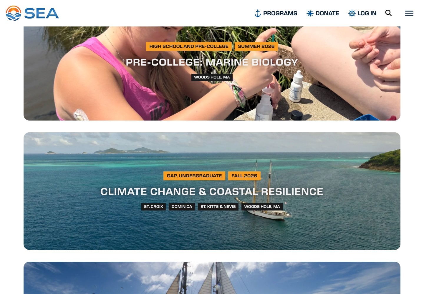Sea Education Association website — page content, September 2026